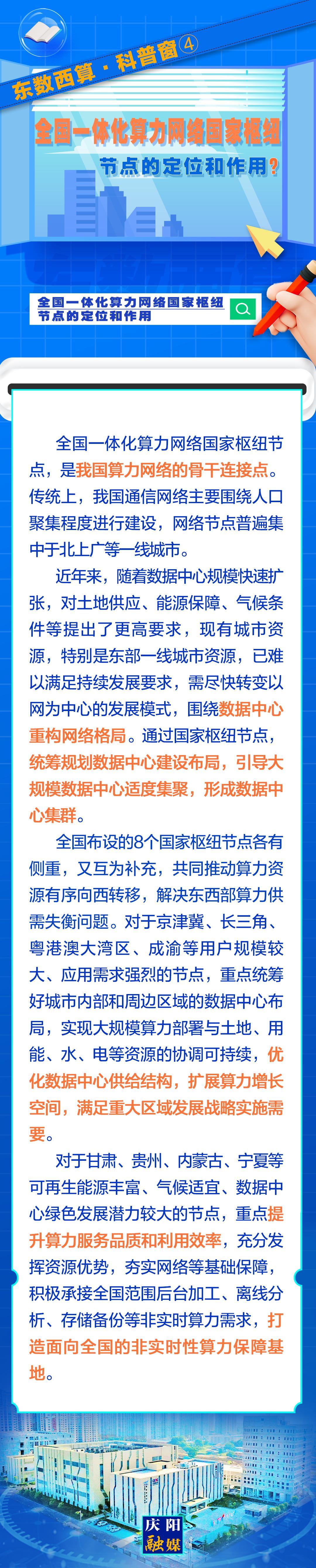 東數(shù)西算·科普窗?④｜全國一體化算力網(wǎng)絡國家樞紐節(jié)點的定位和作用