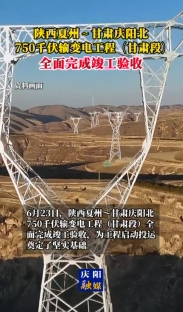 【V視】陜西夏州～甘肅慶陽(yáng)北750千伏輸變電工程（甘肅段）全面完成竣工驗(yàn)收
